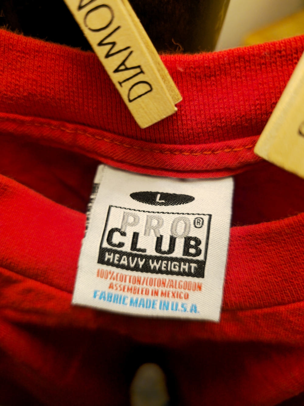 Pro Club Heavy Weight Red Tee - PRO CLUB Label